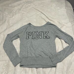 Victoria's Secret Gray Sweatshirt with PINK Logo